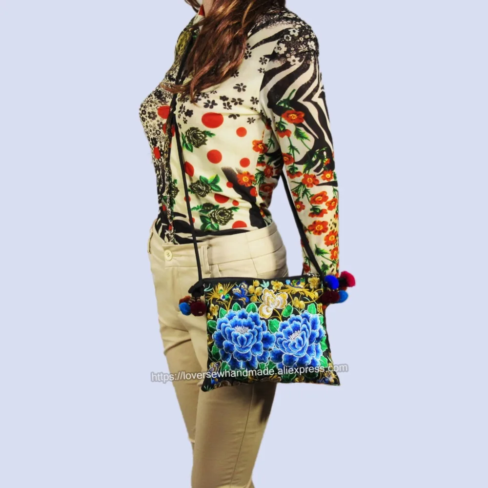 Hmong Этническая тайская индийская сумка через плечо в стиле бохо сумка-мессенджер