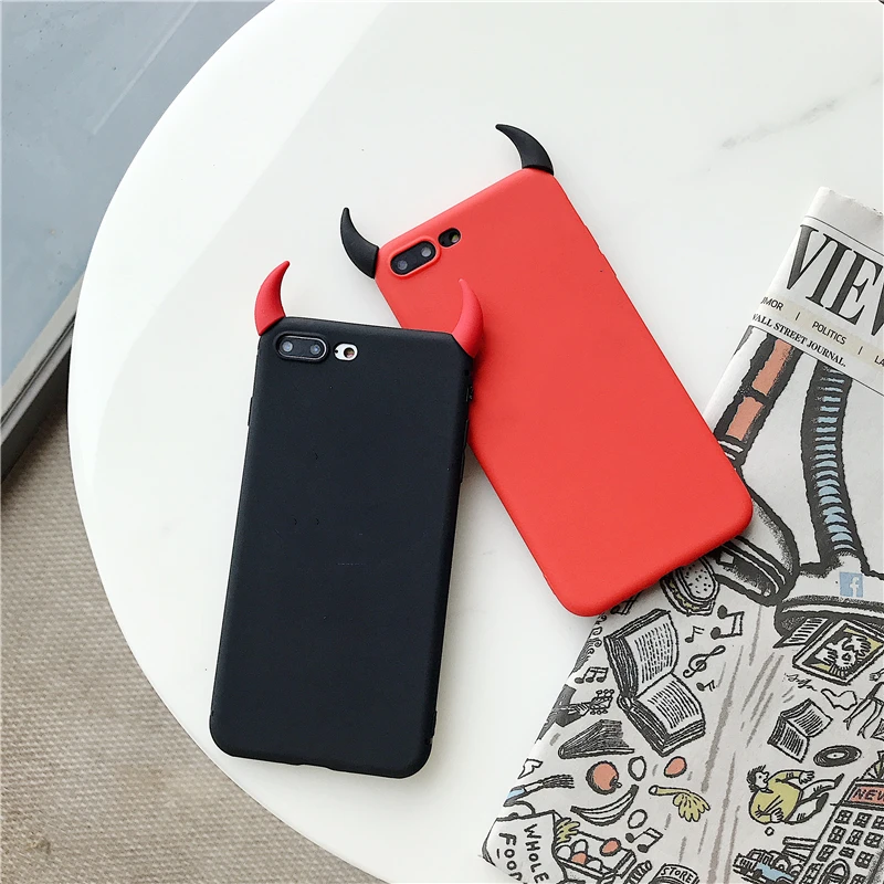 Чехол для телефона Evil iPhone X XS 11 12 mini Pro Max XR 7 8 Plus 6 6S SE 5 5S Чехлы Devil OX Horns Demon Angle мягкий