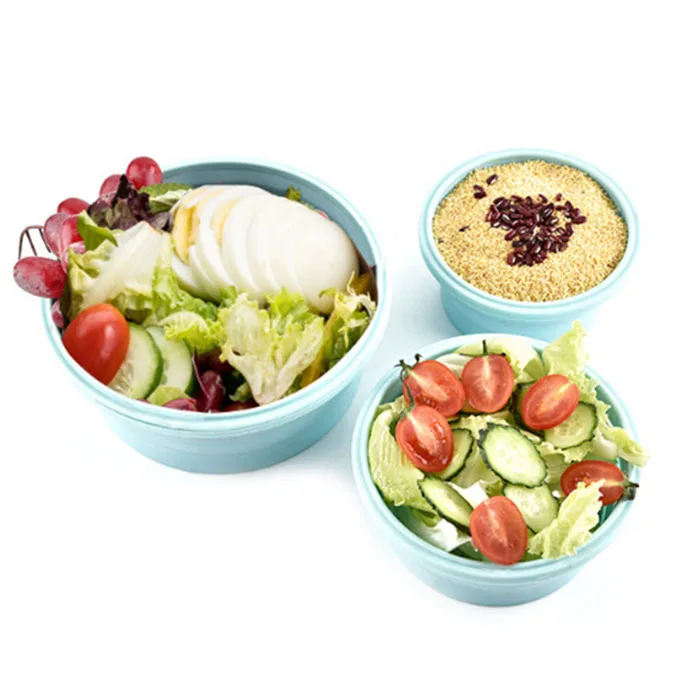 Jaydear Fold Silicone Bowl Portable Preservation Fresh Lunch Box Set of 4 Anti-fall and Durable | Дом и сад