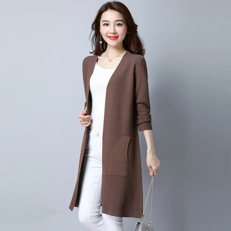 Long Cardigan Female 2018 Autumn Winter Women Sleeve Sweater Knitted Cardigans Coat For Jacket Tops |
