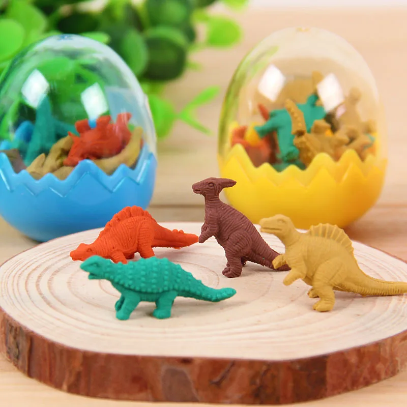 8pcs/set Creative Dinosaur Eraser Mini Cute Rubber Kawaii Students Stationery Kids Gifts School Office Correction Supplies | Канцтовары
