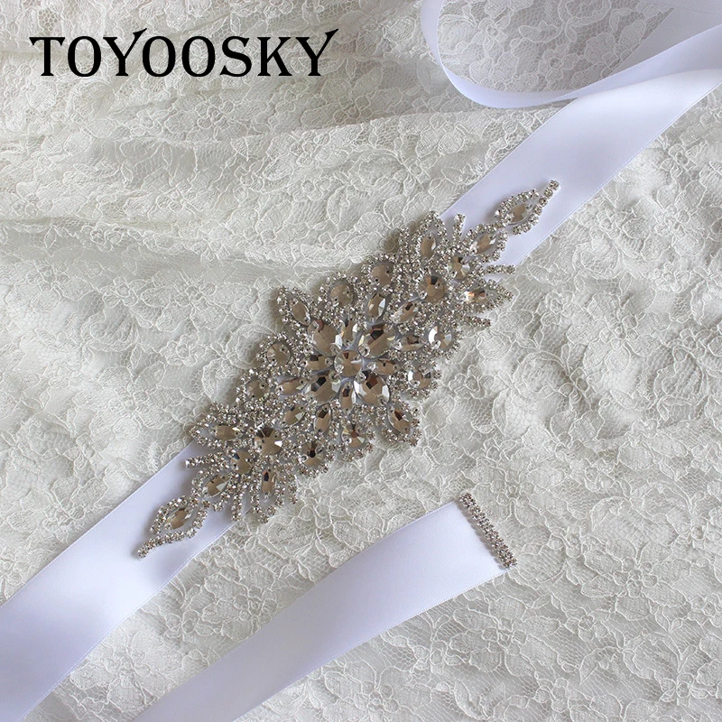 

New Arrival Rhinestone Wedding Belt Rhinestone Pearl Wedding Dress Crystal Pearls Bridal Belt Bridal Sash White Ribbon for Bride