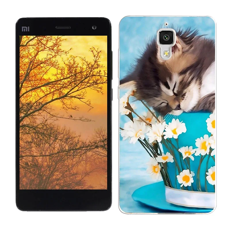 Мягкий силиконовый чехол для Xiaomi Mi4 чехлы Mi 4 телефона из ТПУ с рисунком сна M4 |