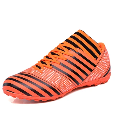 orange Новинка года! Оригинальные мужские футбольные бутсы Chuteira Futsal. Футбольные бутсы для профессионального поля. Футбольные бутсы Tf. Быстрая - Цвет: orange