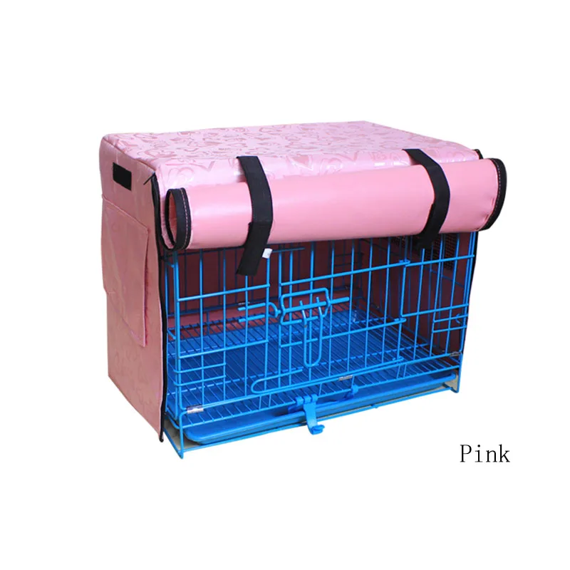 pink double deck Прочный принт моющиеся клетки для собак аксессуары для будки водонепроницаемый Оксфорд щенок толстое одеяло без клетки - Цвет: pink double deck