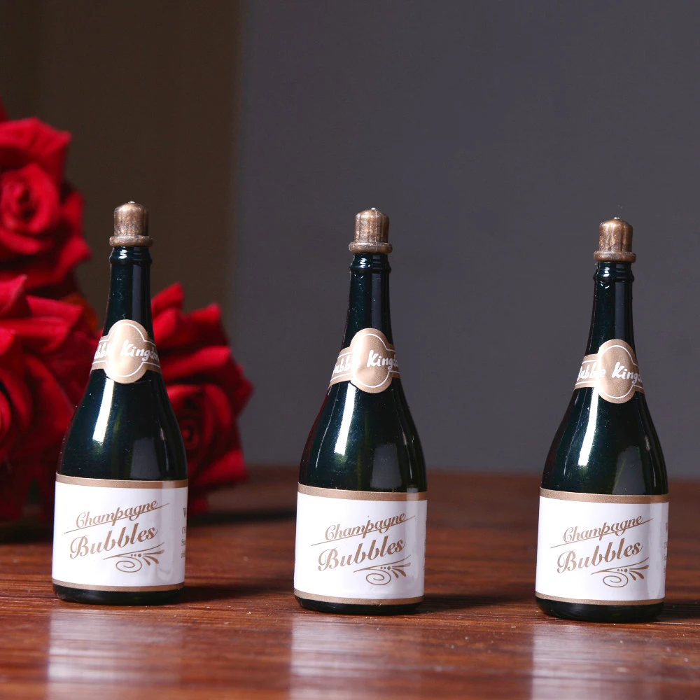 48X Свадебная пузырчатая зеленая бутылка шампанского стиль мыльная для воды