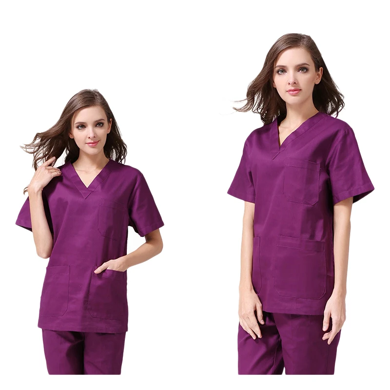 Clothes pants Viaoli, новая мода, женская медицинская униформа, одежда для кормящих, короткий рукав, рабочая одежда, v-образный вырез, однотонная, летняя, короткий рукав, униформа медсестры - Цвет: Clothes pants