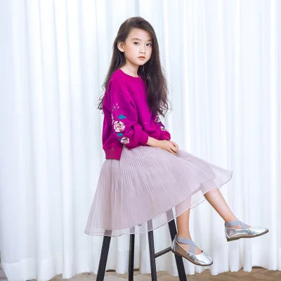 Комплект для девочек новая детская одежда подростков футболка с длинным рукавом