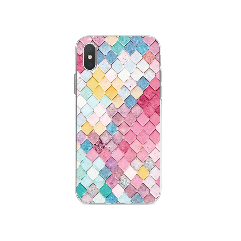 Colored Checkered Rhomb Pattern Silicone Phone Case For iPhone 6 6S 7 8 Plus X XS MAX XR 5 5S SE Soft Back Cover |