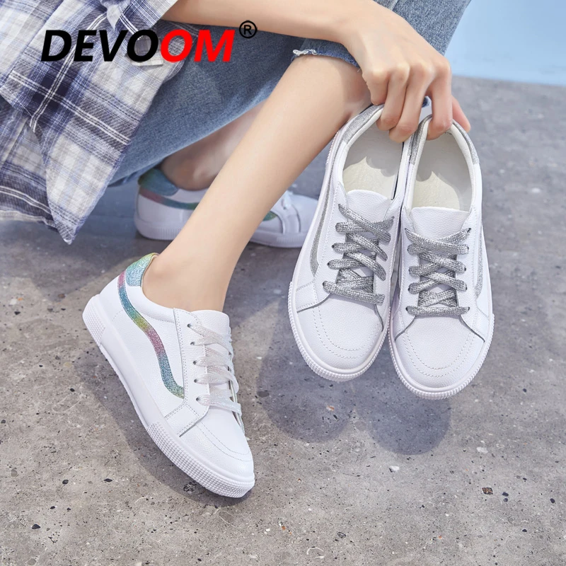 Женская Повседневная обувь для скейтборда белые кроссовки с низким берцем