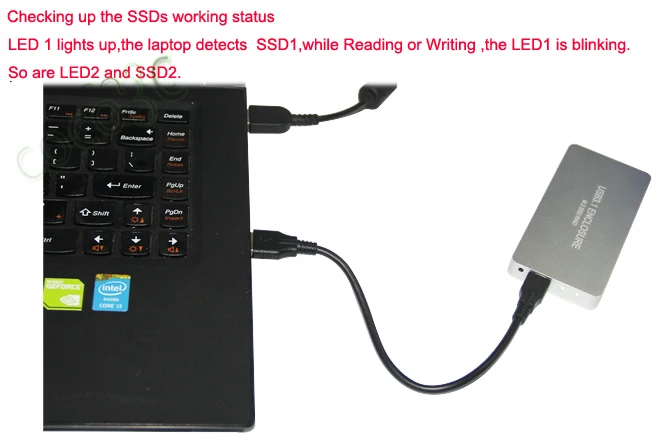 USB3.1 Type-C к 2 M.2 SSD корпус RAID0 RAID1 двойной адаптер NGFF внешняя коробка + | Электроника
