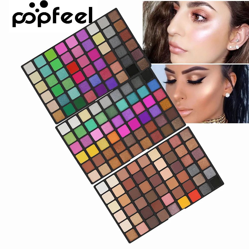 Popfeel 162 цветов палитра теней для век стойкие матовые тени мерцающие легко носить