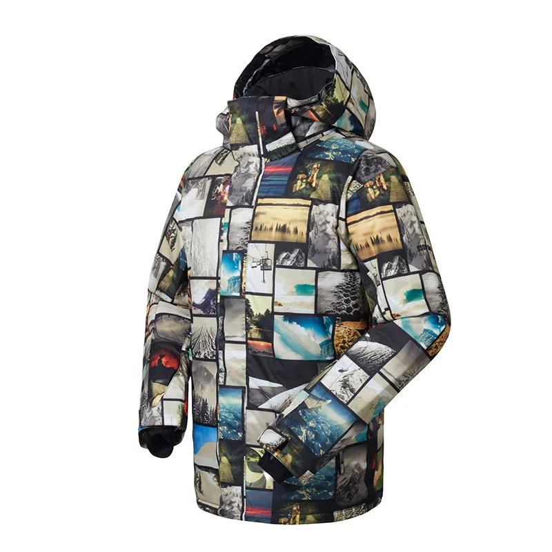 Gsou зимний мужской лыжный костюм для улицы Мужская двухбортовая лыжная куртка