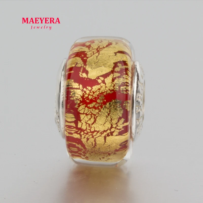 MAEYERA ювелирные изделия настоящее S925 ядро золото фольга трещина красное дно