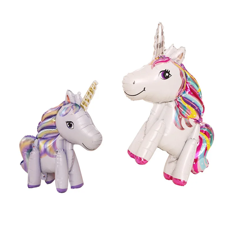 Украшение для вечеринки баллон 3D Собранный Единорог алюминиевый шар дня