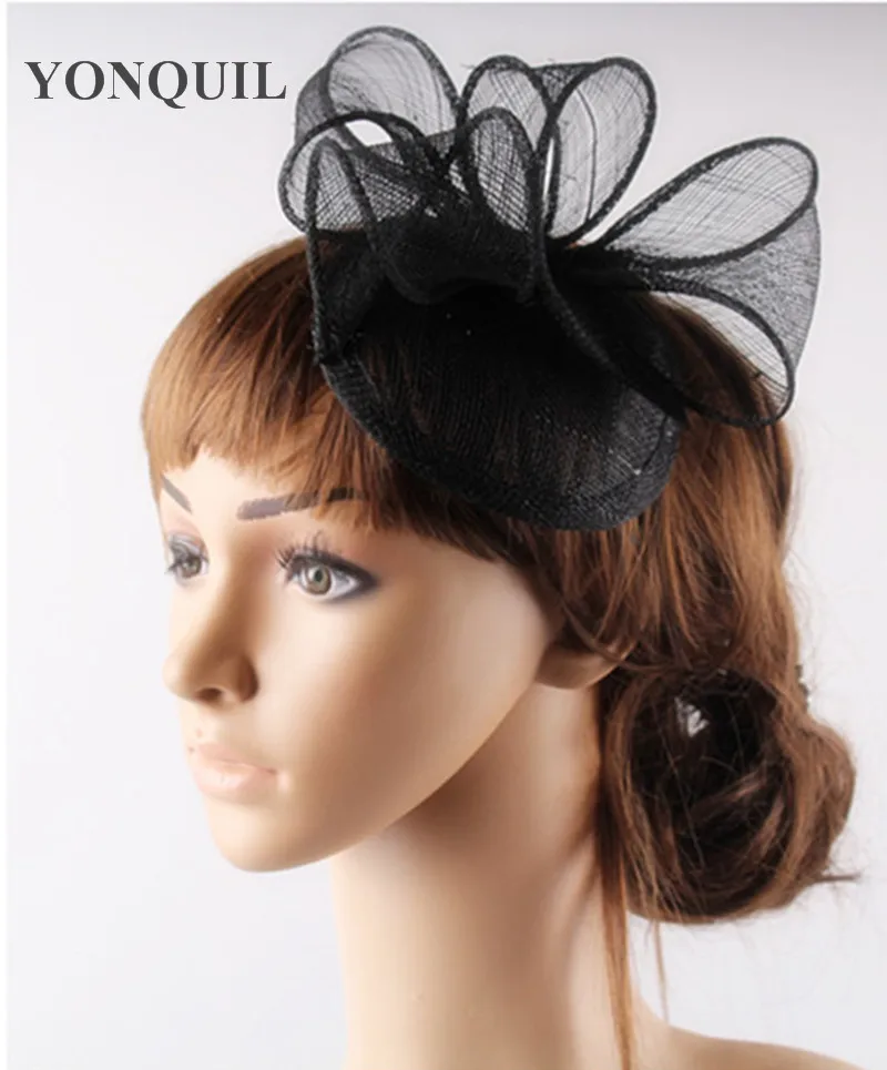 

New Bridal Wedding Sinamay Handmade Hats and Fascinators Bases on Hair Clips Vintage Party Millinery Hats for Church Occasion