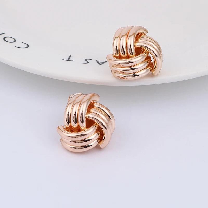 rose gold clip ZA Винтажные серьги-клипсы без пирсинга, клипсы для ушей, золотые геометрические металлические серьги для женщин, бижутерия для свадьбы, вечеринки, ювелирные изделия Brincos - Окраска металла: rose gold clip
