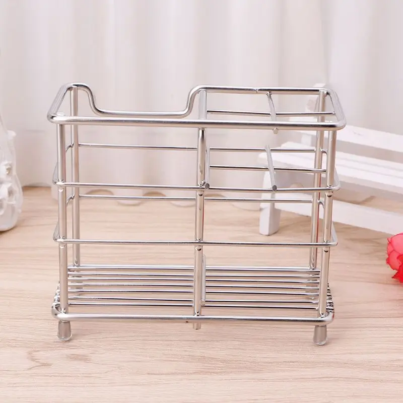 

Toothbrush Holder Toiletries Organizer Toothpaste Stand Storage Rack Stainless Steel Bathroom Caddy For Kitchen Household Articl