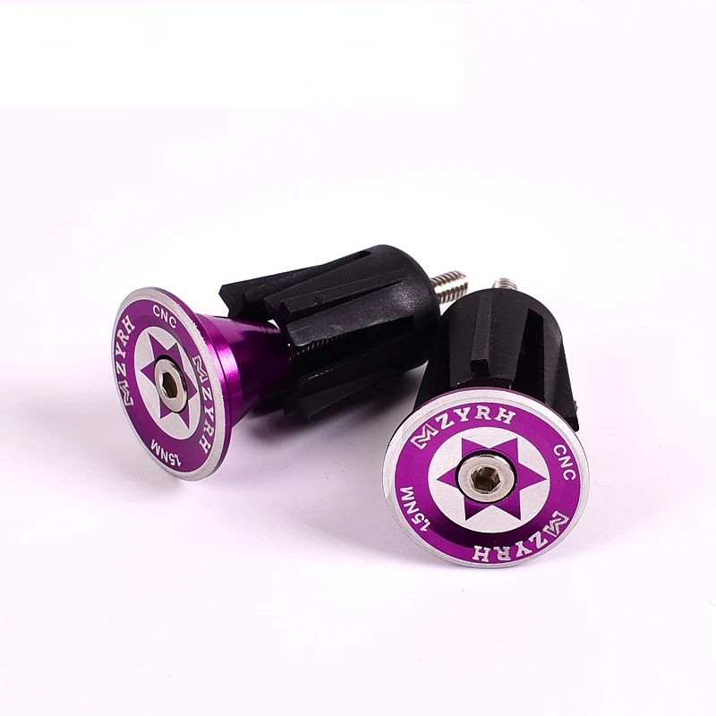 purple 1 пара велосипедных наконечников для руля велосипеда алюминиевые MTB дорожный велосипедный руль высокого качества велосипедная ручка для велосипеда - Цвет: purple