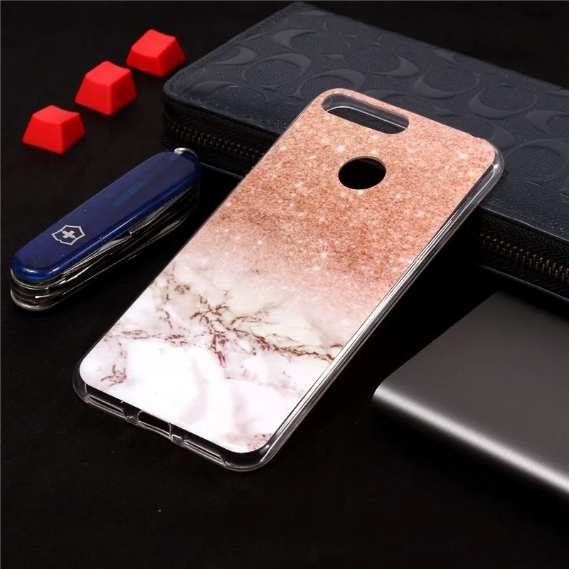 Huawei Honor 7A Pro, мраморный чехол для Coque Huawei Y6 Prime, чехол, чехол, цветной гранит, мягкий силиконовый чехол для телефона, Fundas