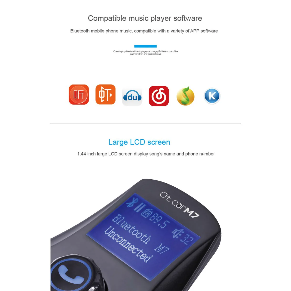 Автомобильный MP3 плеер fm передатчик модулятор Bluetooth громкая связь вызов