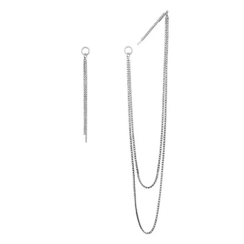 Sliver Длинная кисточка, цепочка, заколка для волос, серьги, кулон, хрящи, броши с манжетой, жемчуг, стразы, клипсы, серьги, Женские Ювелирные изделия, подарки - Окраска металла: Sliver