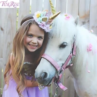 fengrise unicorn lace flower crown headband unicorn birthday party decoration kids unicorn party favors supplies baby shower