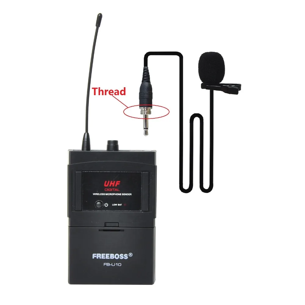 Freeboss FB U10H2 двухсторонний цифровой UHF беспроводной микрофон с 2 лацканами