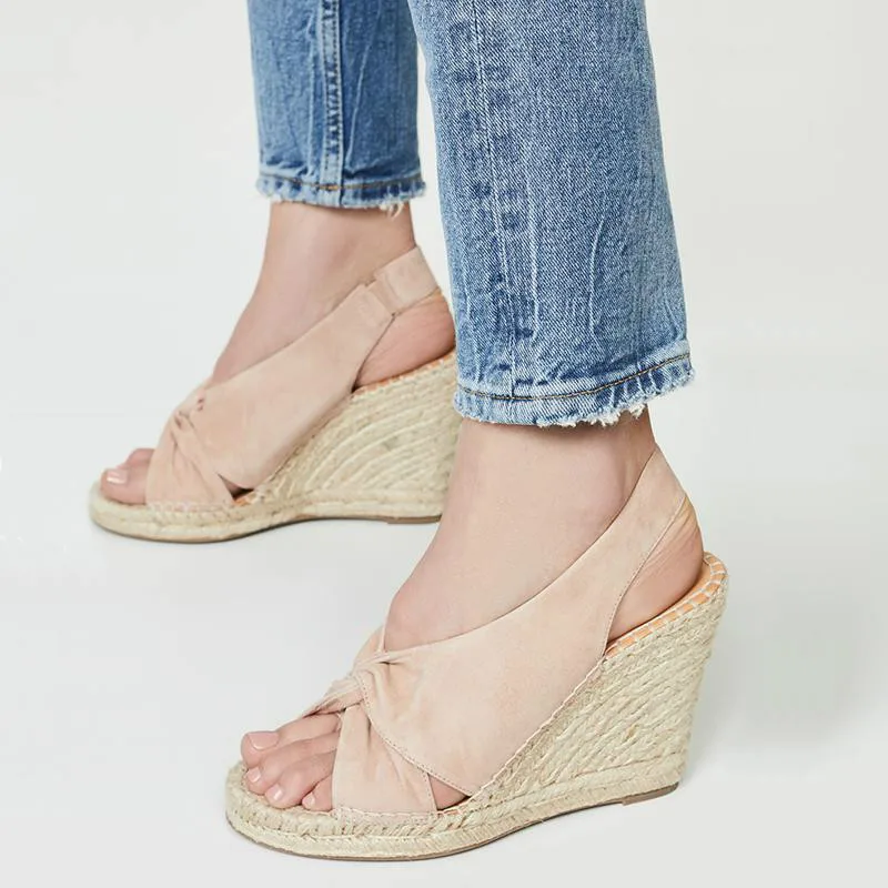 Женские летние пляжные сандалии гладиаторы на танкетке с открытым носком