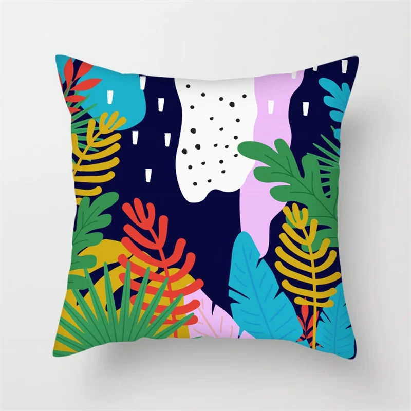 

Fuwatacchi Tropical Plant Paint Cushion Cover Flower Bird Throw Pillows Cover Decor Home Sofa Chair Decorative Pillows Cover