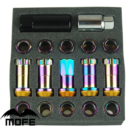 JDM гоночное колесо 44 мм нео хромированные стальные гайки с зажимом/44 стандартной