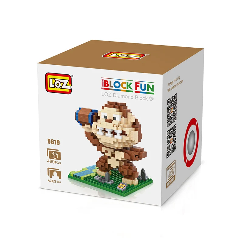 9619 with box LOZ блоки пиксели строительные блоки Pacman Pac Man орангутанг Осьминог Chilopod кирпичи фигурка сборные блоки Набор игрушек 9617-9620 - Цвет: 9619 with box