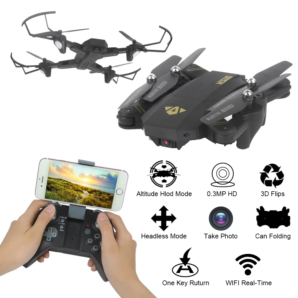 EBOYU(TM) XS809W XS809HW VGA мини складной Дрон RC Selfie Drone Wifi FPV HD камера удержание высоты и
