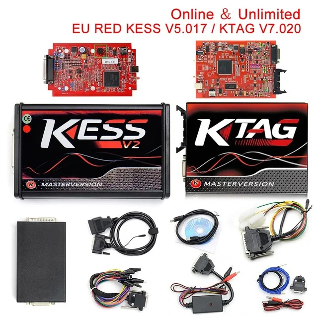 Самый KTAG EU красная печатная плата без жетона ограниченная ECM titanium KTAG V7.020 4 светодиодный мастер-версия ECU Инструмент для программирования автомобиля/трактора - Цвет: Черный