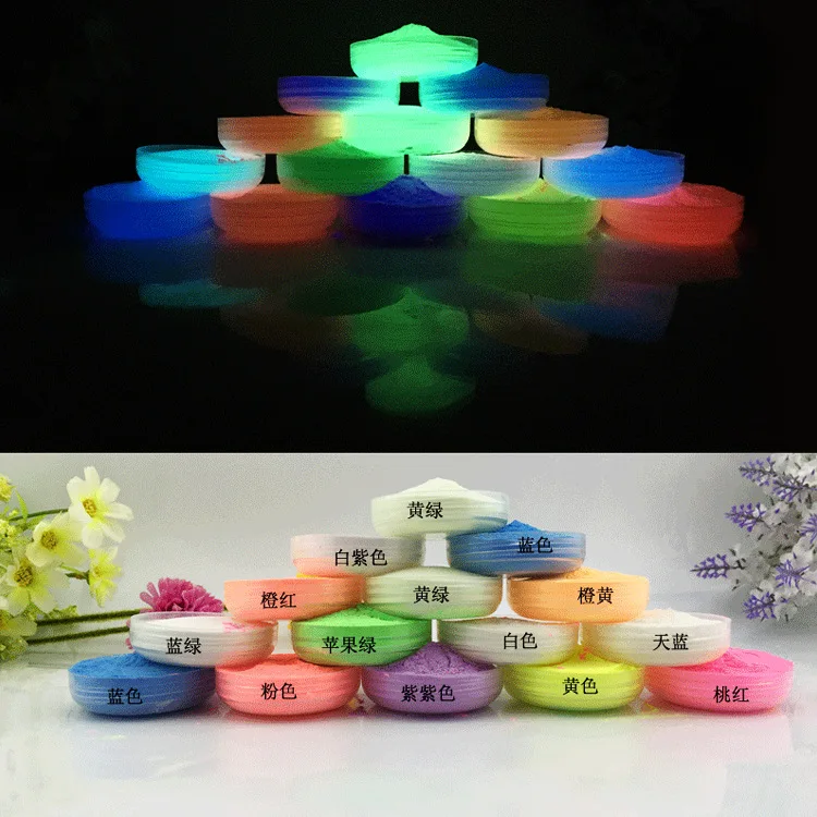 Светящийся порошок 12 цветов фотолюминисцентная акриловая краска флуоресцентный