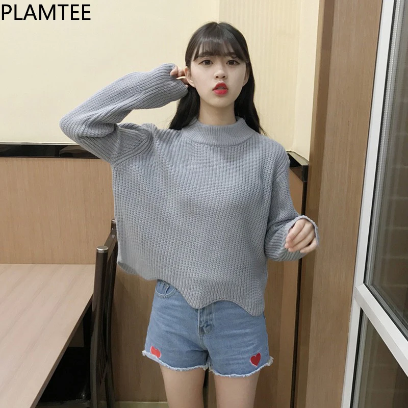 Plamtee осень-зима сладкий корейский модные женские туфли Свитеры для женщин и