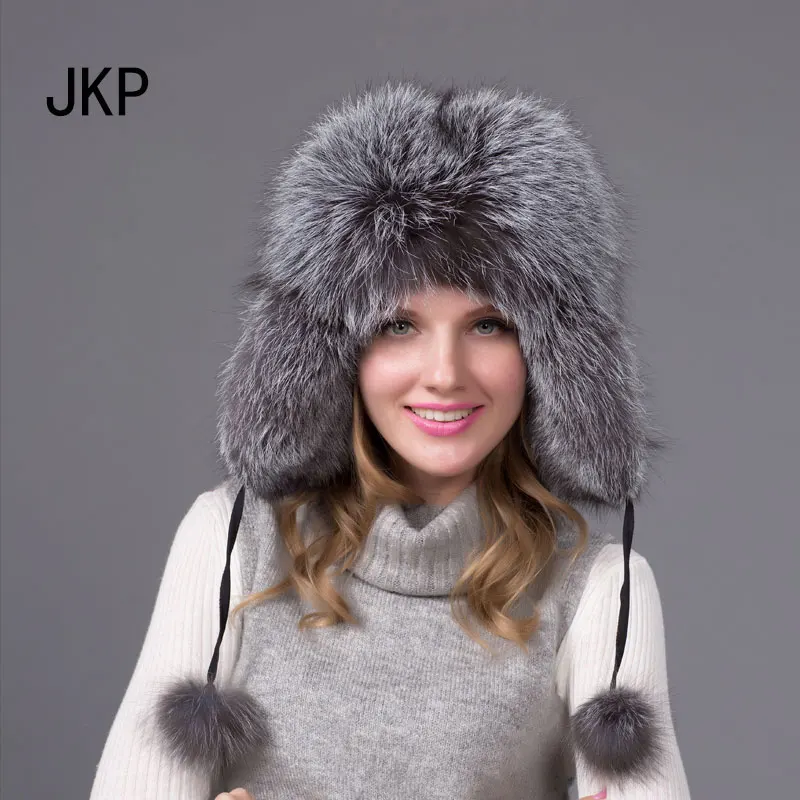 JKP 2018 шапка из натурального Лисьего меха для мужчин и женщин теплая зимняя
