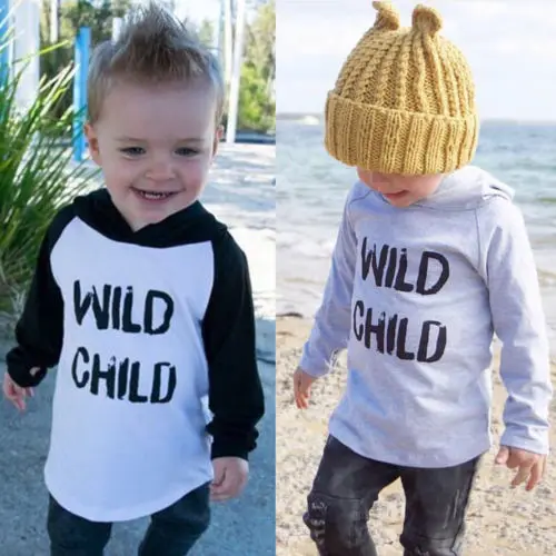 Осенний свитер с капюшоном и длинными рукавами для маленьких мальчиков девочек