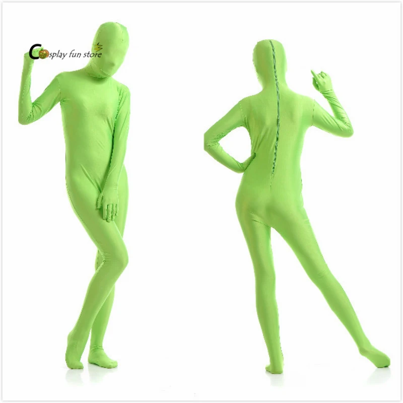 Цельнокроеный костюм для взрослых из спандекса лайкры зентай травяные зеленые