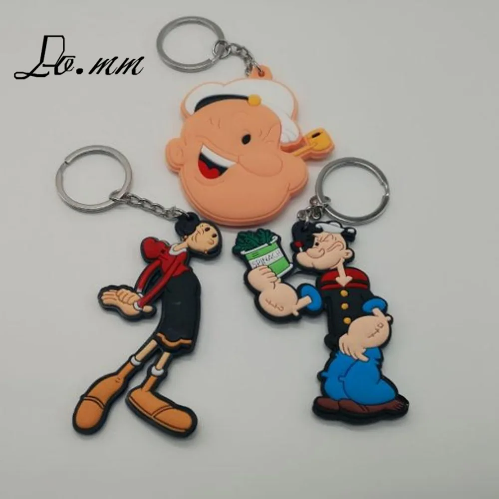 Аниме Popeye the Sailor cos двойной ПВХ брелок оливковый Oyl фигурки ключ chian брелок для мужчин и женщин дети Llavero игрушки подарок вечерние