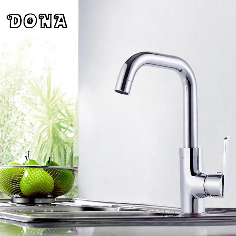 

Luxury Deck Mount Washing Kitchen Sink Mixer Taps Single Lever Brass Kitchen Faucet Chrome Finish DONA1143