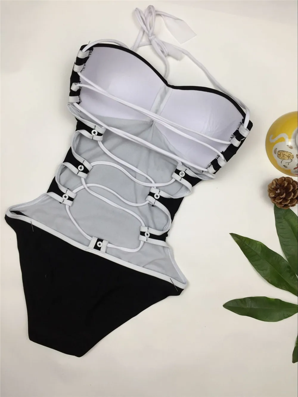 Черный синий Цельный купальник 2020 новинка сексуальный Одноцветный с ремешком