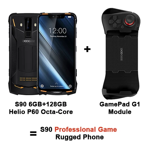 GamePad G1 IP68/IP69K DOOGEE S90 модульный прочный мобильный телефон 6,18 дюймов дисплей 5050 мАч Helio P60 Восьмиядерный 6 ГБ 128 ГБ Android 8,1 16,0 M Cam - Цвет: GamePad G1