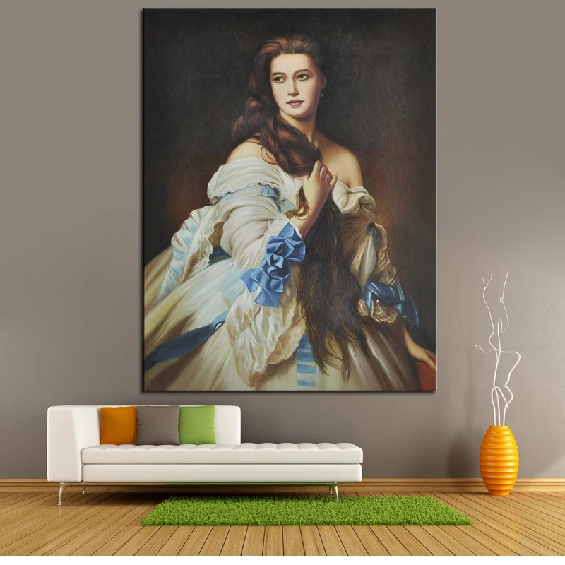 Знаменитая Картина маслом Воспроизведение элегантный Для женщин Портрет холст