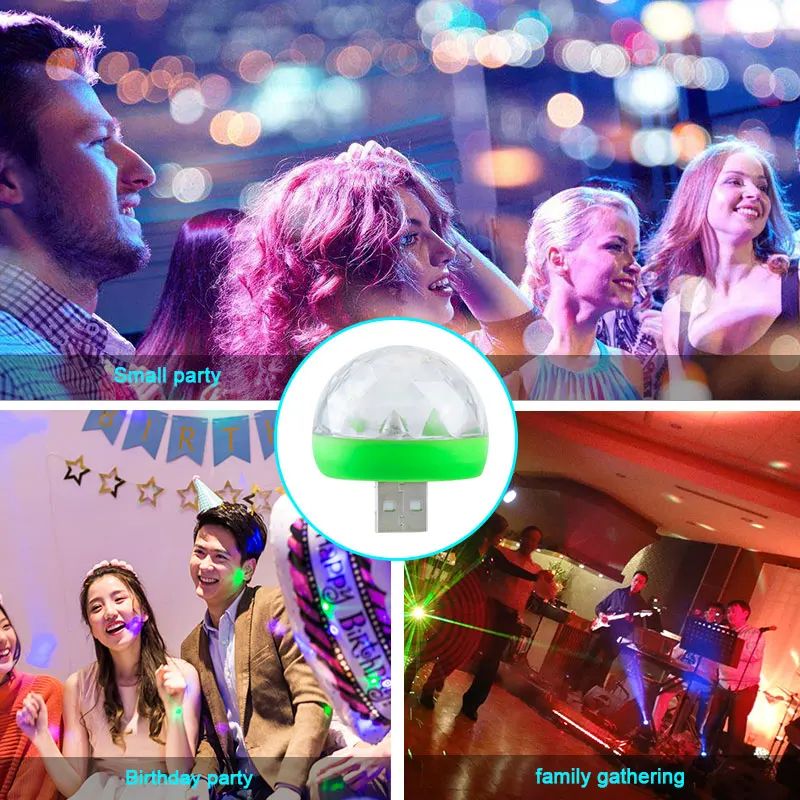 Миниатюрная Светодиодная лампа RGB с USB праздничный светильник музыкальным