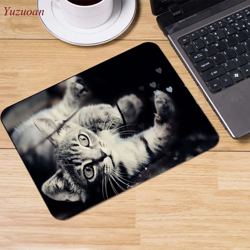 22x18cm Yuzuoan 22X18 см милый коврик для мыши с котом и собакой подарок для домашних животных Противоскользящий игровой коврик для мыши модный коврик для мыши большая рекламная акция Россия - Цвет: 22x18cm