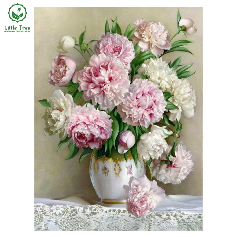 5d Diamond Mosaic Resin Craft Home Decoration Sets Embroidery Beading Pink flower vase New Painting Cross Stitch | Дом и сад