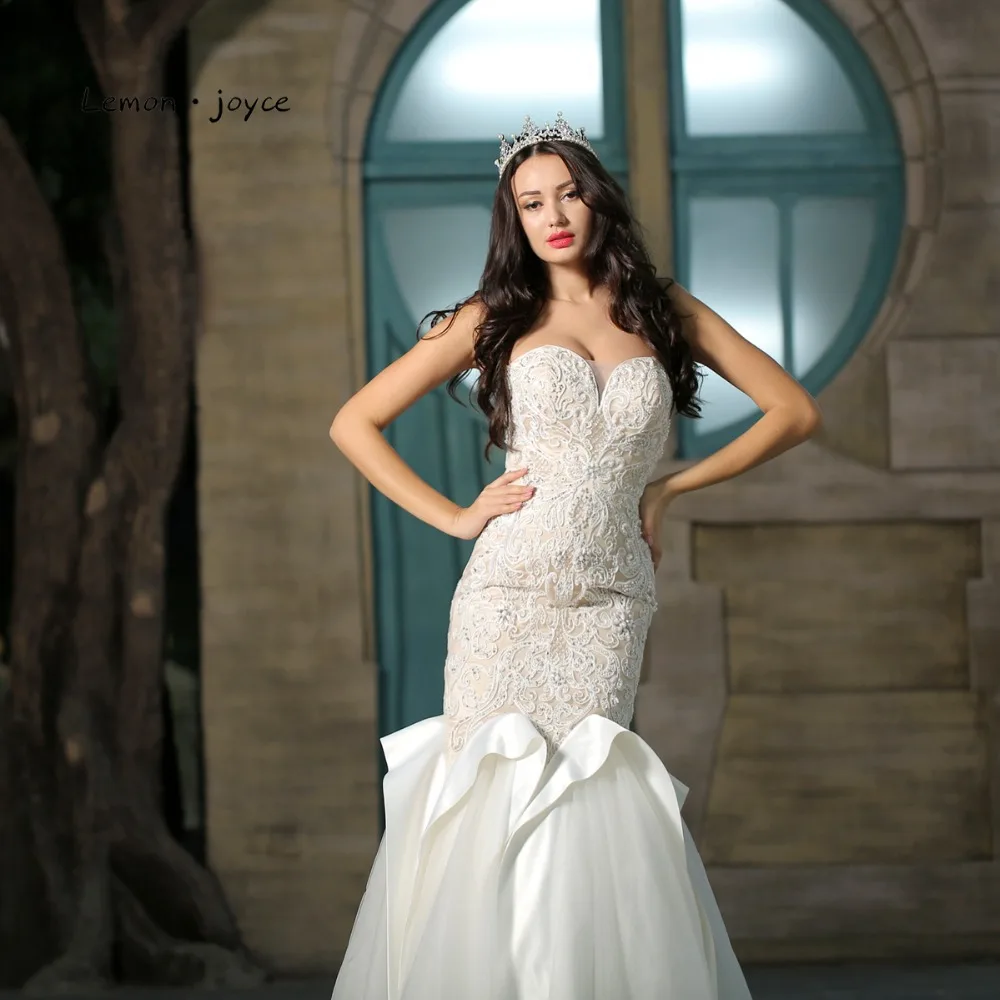 Lemon joyce Mermaid Wedding Dresses 2020 Sexy Sweetheart Dress for Woman Plus Size robe marie | Свадьбы и торжества