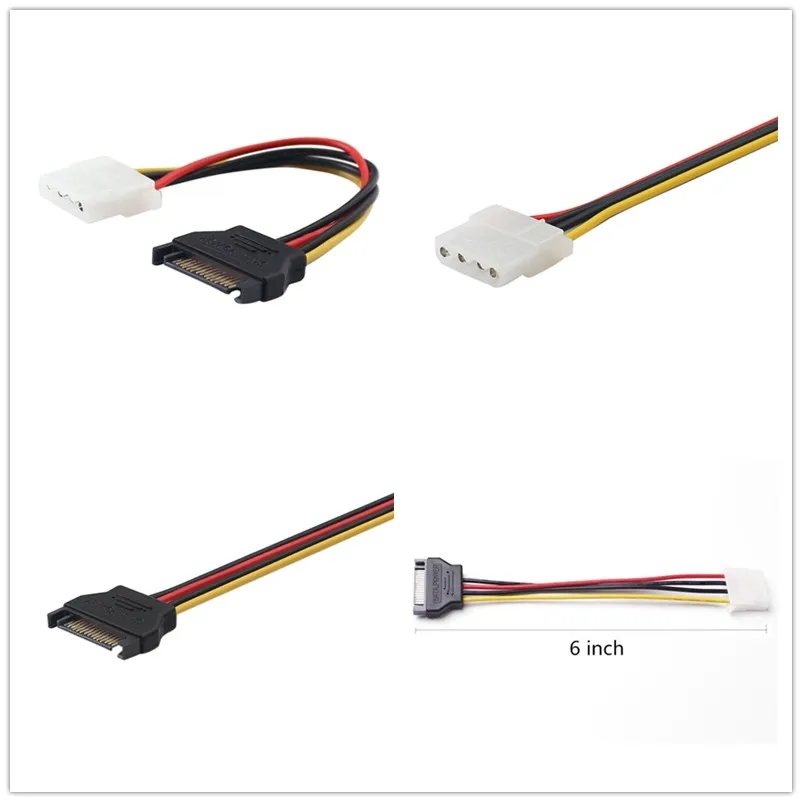 1 шт. 15 Pin SATA Female to Molex IDE 4 мужской адаптер удлинитель Кабель питания 6