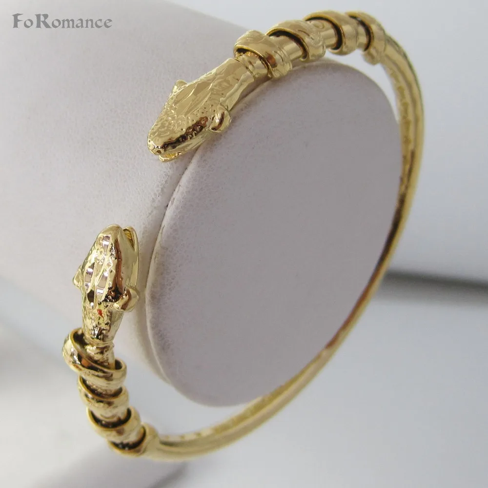 Foromance/браслет с яркой змеиной двойной головкой-позолоченный GP диаметр 55 мм 2 16
